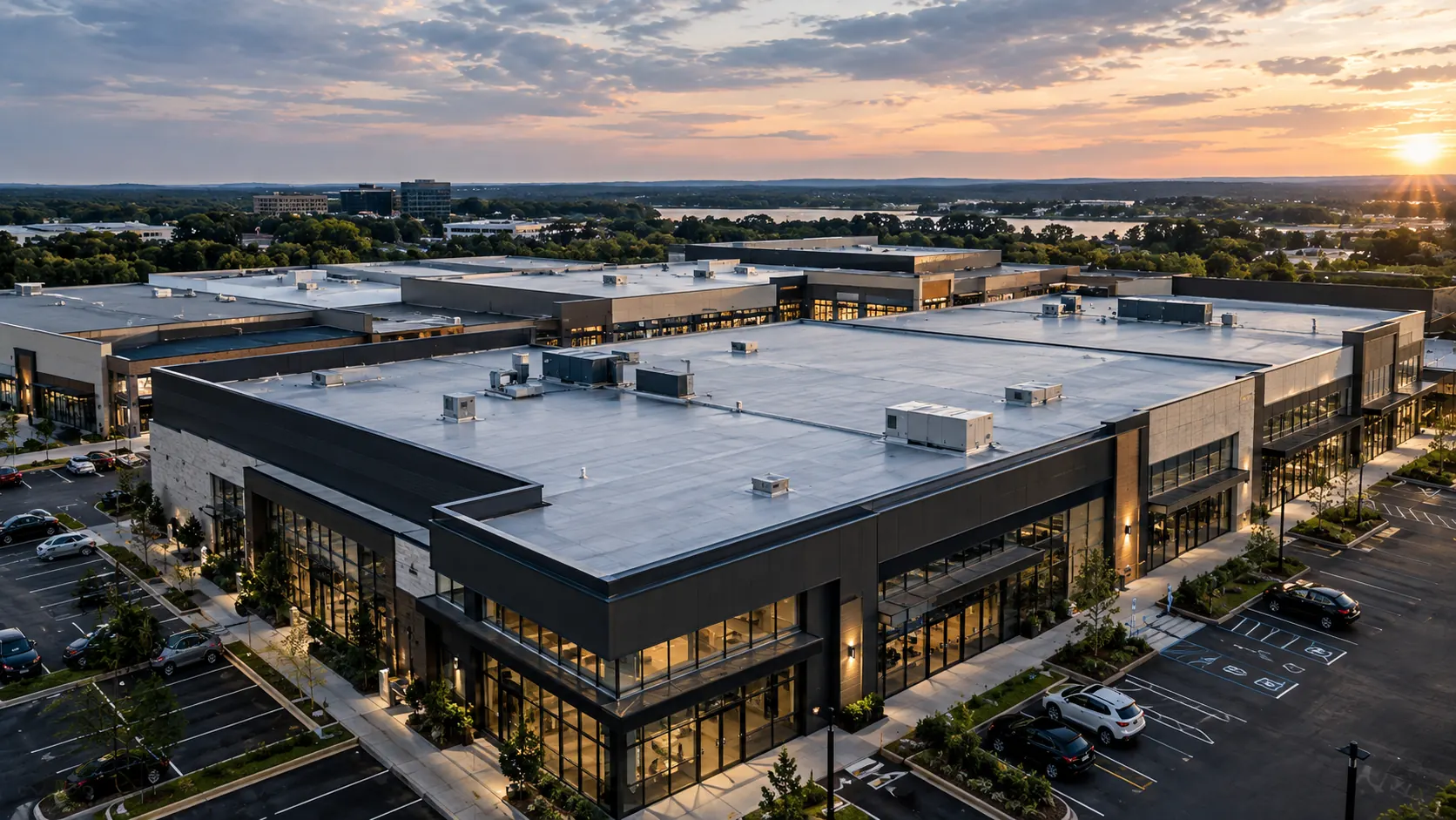 Commercial roofing building